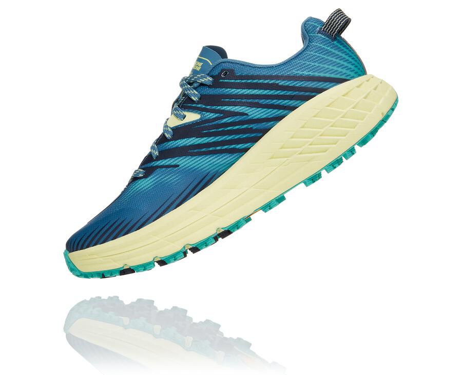 Hoka Australia One One Speedgoat 4 - Womens Trail Shoes Blue - WGBXN-8621